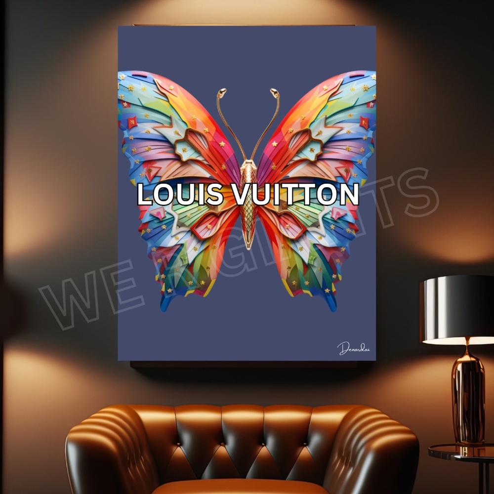Louis Vuitton Art Stunning Butterfly 11x14 Print By the Artist Denardai